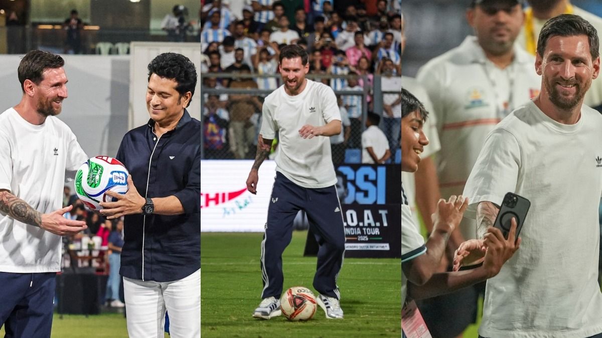 মুম্বইয়ে ওয়াংখেড়ে স্টেডিয়ামে মেসি