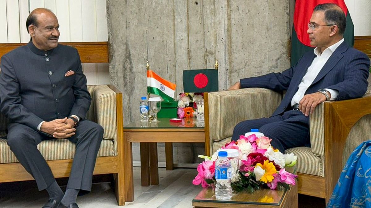 লোকসভার স্পিকার ওম বিড়লা ও বাংলাদেশের প্রধানমন্ত্রী তারেক রহমানের বৈঠক