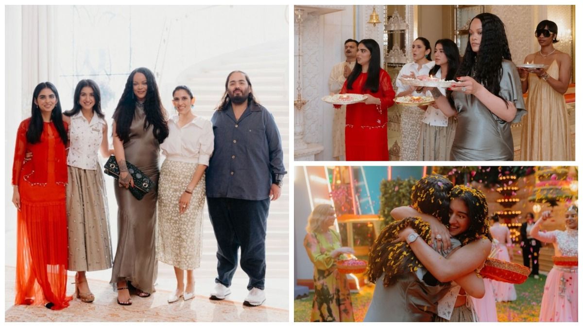 হাতে পুজোর থালি নিয়ে আম্বানির বাড়িতে ভারতীয় সাজে ধরা দিলেন পপ-সম্রাজ্ঞী রিহানা