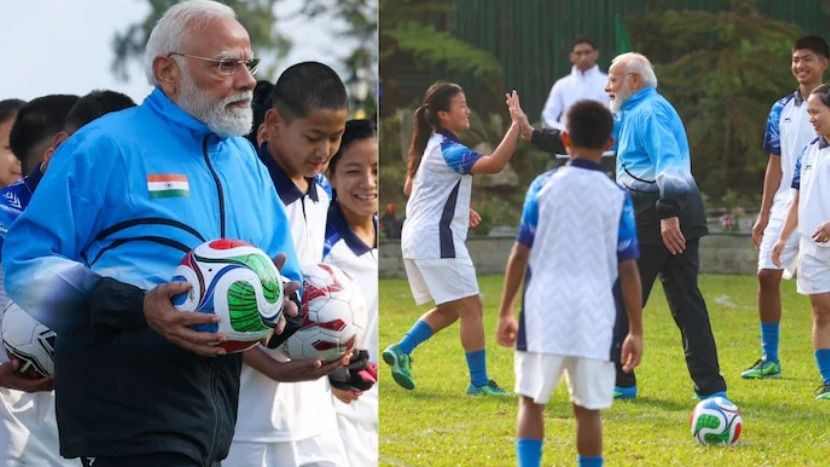 বাংলার ভোটপ্রচার মিটতেই গ্যাংটকে ফুটবল খেলায় মাতলেন মোদী, করলেনও গোলও, VIRAL 