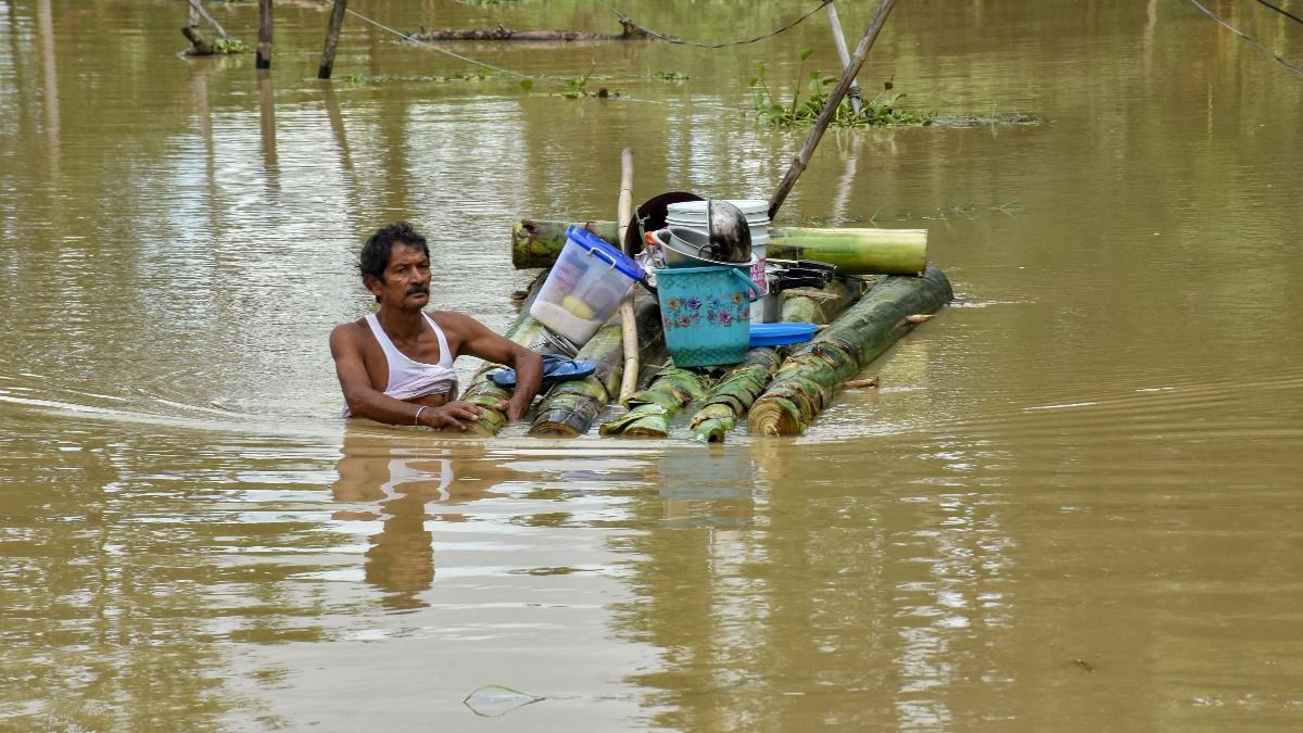 অসমে এ বারের বন্যা কতটা ভয়াবহ? শিউরে ওঠার মতো সব ছবি