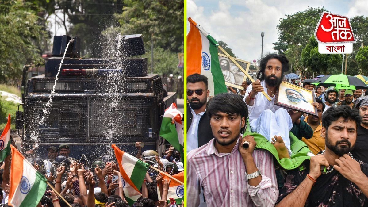 রাঁচিতে পড়ুয়াদের আটকাতে জলকামান, কাঁদানে গ্যাস, স্ট্রেচারে শুয়েই অভিযানে অনশনরত দেবেন্দ্র