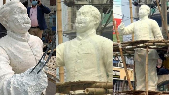 জাতির জনকের ভাস্কর্য ভাঙচুর ঘিরে প্রতিবাদের ঝড়