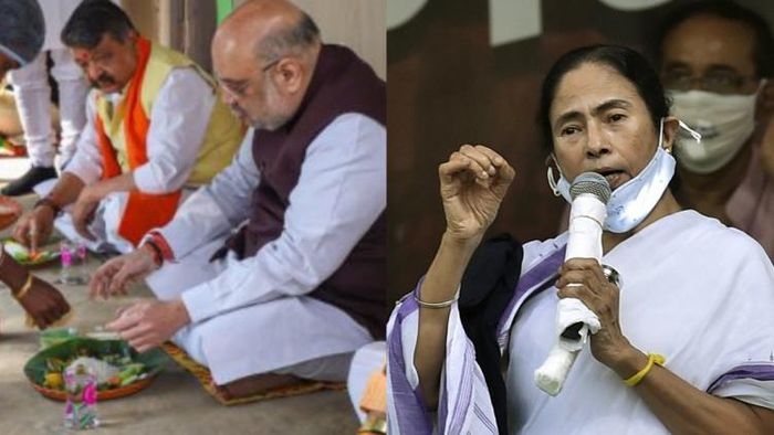 আদিবাসী পরিবারে স্বরাষ্ট্রমন্ত্রীর মধ্যাহ্নভোজ নিয়ে ফের নিশানা