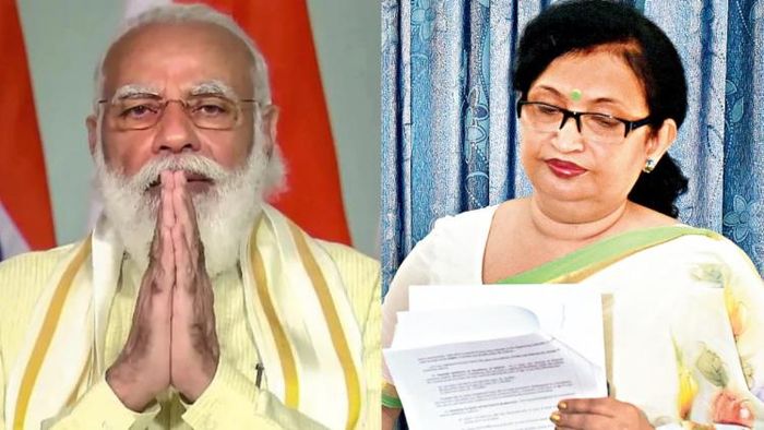 চন্দ্রিমা ভট্টাচার্য ও প্রধানমন্ত্রী মোদী। ফাইল ছবি/ফেসবুক