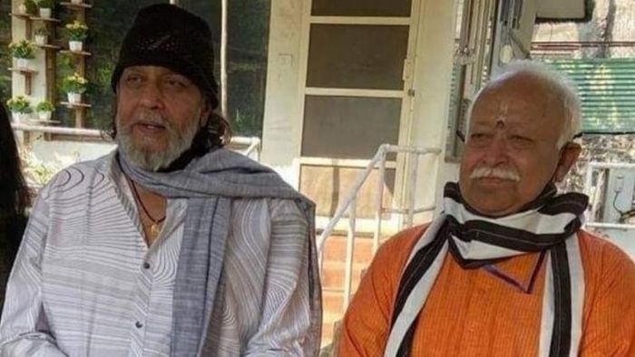 সরস্বতী পুজোর সকালে মিঠুনের বাড়িতে মোহন ভাগবত