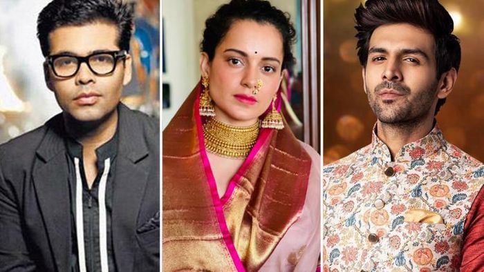 করণ জোহার, কঙ্গনা রানাওয়াত ও কার্তিক আরিয়ান (ছবি সৌজন্য: ফেসবুক)