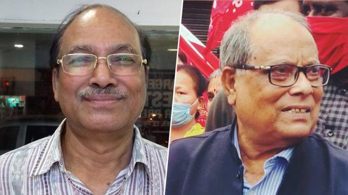 সুখবিলাস বর্মা ও অশোক ভট্টাচার্য (বামদিক থেকে)