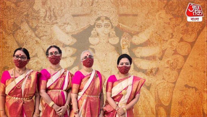 এই প্রথম কলকাতার দুর্গার আরাধনায় নন্দিনী ভৌমিক, রুমা, সেমন্তি এবং পৌলমী