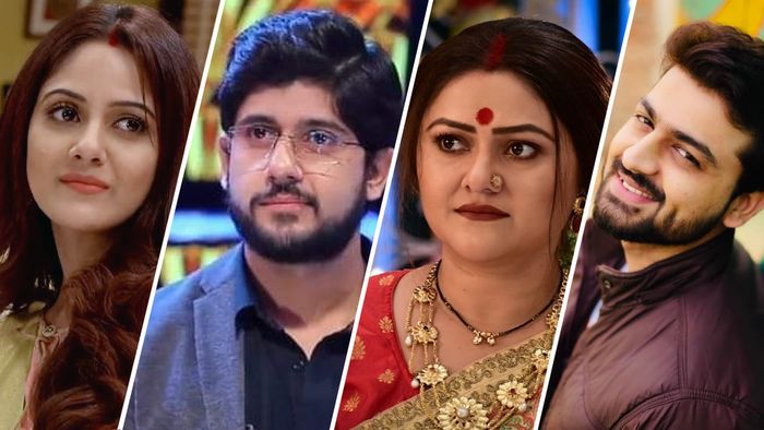 তৃণা সাহা, আদৃত রায়, কনীনিকা বন্দ্যোপাধ্যায় ও রুদ্রজিৎ মুখোপাধ্যায় (বাম দিক থেকে)