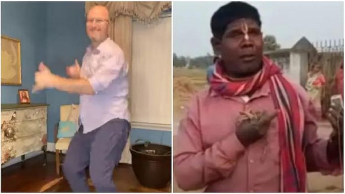 কাঁচা বাদাম গানে নাচ মার্কিন ব্যক্তির