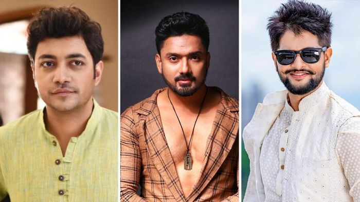 অভিনেতা রোহন ভট্টাচার্য, রুবেল দাস ও  নীল ভট্টাচার্য