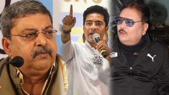 কল্যাণ বন্দ্যোপাধ্যায়, অভিষেক বন্দ্যোপাধ্যায় ও মদন মিত্র।
