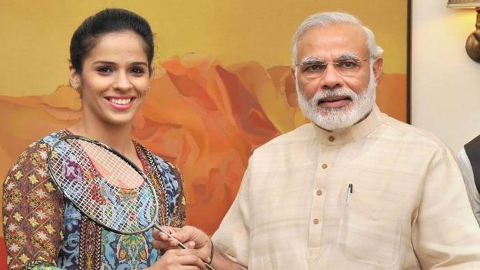 সাইনা নেহেওয়ালের সঙ্গে প্রধানমন্ত্রী মোদী