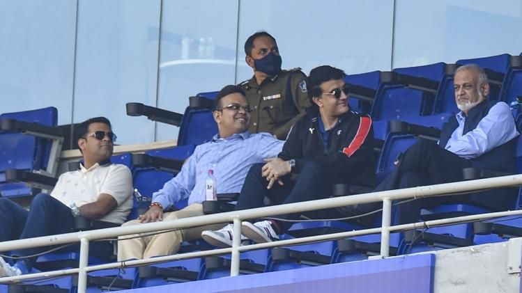 জয় শাহ, সৌরভ গঙ্গোপাধ্যায় ও ব্রিজেশ প্যাটেল -- ছবি: PTI