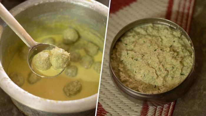 ইয়াখনি (বাঁদিকে), আখরোটের চাটনি। ছবি সৌজন্য: পিনাকী গুহ