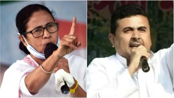 মমতা বন্দ্যোপাধ্যায় ও শুভেন্দু অধিকারী