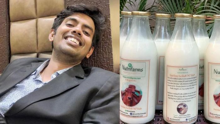 সৌরভকুমার মিশ্রা এবং তাঁর সংস্থার দুধের বোতল