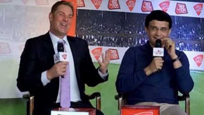 শেন ওয়ার্ন ও সৌরভ গঙ্গোপাধ্যায়