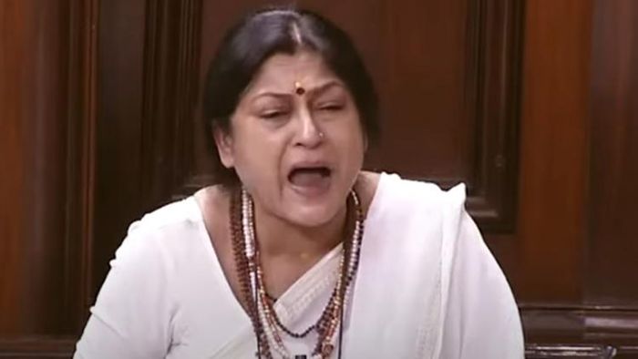 রূপা গঙ্গোপাধ্যায়। ছবি সৌজন্যে- রাজ্যসভার টিভির স্ক্রিনশট।