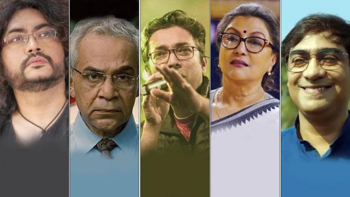 রুপম ইসলাম, ধৃতিমান চট্টোপাধ্যায়, অনুপম রায়, অপর্ণা সেন ও কৌশিক সেন (বামদিক থেকে)