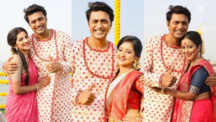 দেবের সঙ্গে মেঘা দাঁ, সৌমিতৃষা কুণ্ডু ও শ্রুতি দাস (ছবি: ইন্সটাগ্রাম)