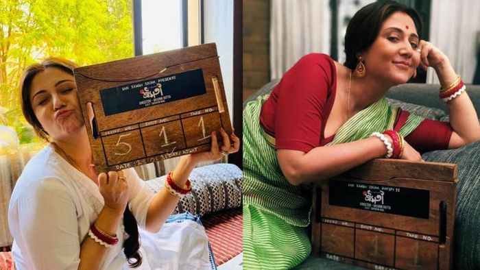 'শ্রীমতী'-র শ্যুটিংয়ের ফাঁকে স্বস্তিকা মুখোপাধ্যায় (ছবি: ফেসবুক)