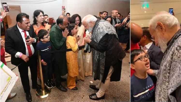 প্রধানমন্ত্রী মোদীকে একটি দেশাত্মবোধক গান শোনায় এক শিশু