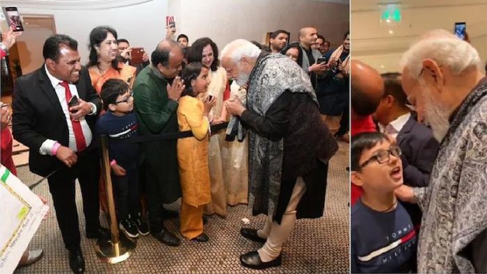 প্রধানমন্ত্রী মোদীকে একটি দেশাত্মবোধক গান শোনায় এক শিশু