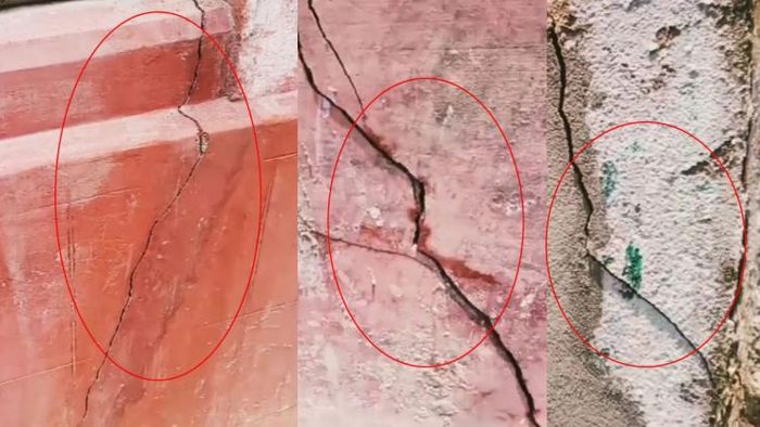 বৌবাজারের বেশ কয়েকটি বাড়িতে ফাটল