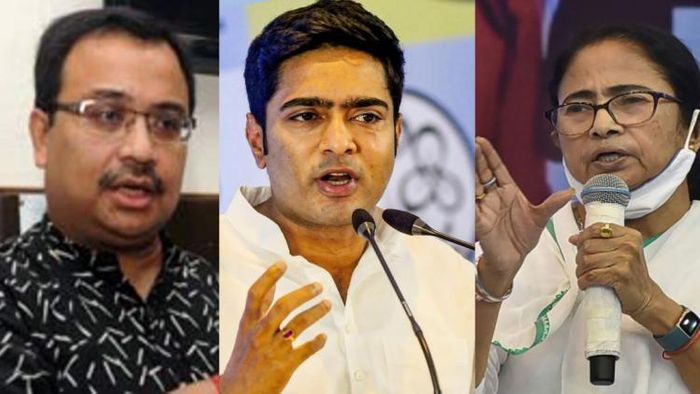 কুণাল ঘোষ, অভিষেক বন্দ্যোপাধ্যায় ও মমতা বন্দ্যোপাধ্যায়