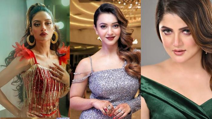 নুসরত জাহান, কৌশানী মুখোপাধ্যায় ও শ্রাবন্তী চট্টোপাধ্যায় (ছবি: ইন্সটাগ্রাম)