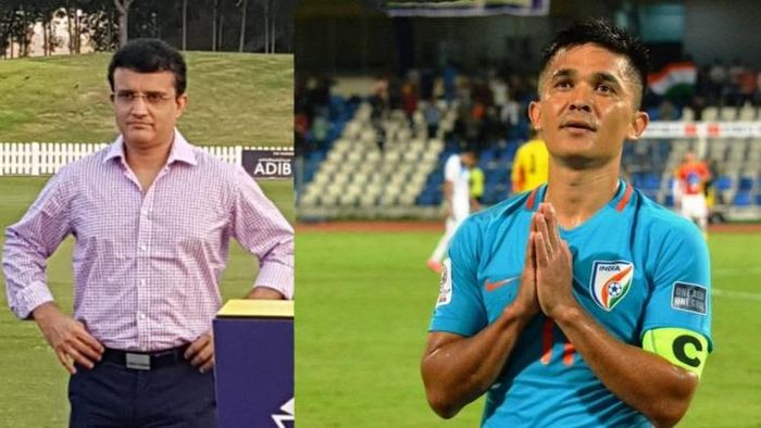 সৌরভ গঙ্গোপাধ্যায় ও সুনীল ছেত্রী ট্যুইটার