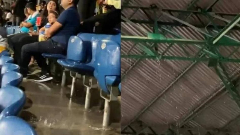 নাগাড়ে জল পড়ছে-ছাদ ফুটো চিন্নাস্বামী স্টেডিয়ামে, ক্ষুব্ধ দর্শকরা নাগাড়ে জল পড়ছে-ছাদ ফুটো চিন্নাস্বামী স্টেডিয়ামে, ক্ষুব্ধ দর্শকরা