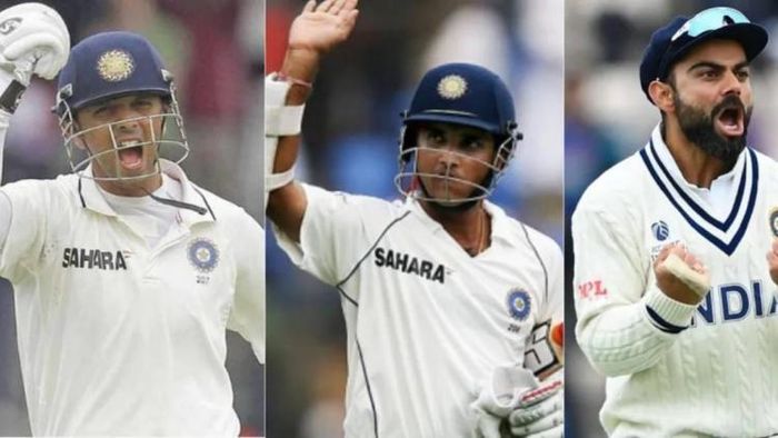 রাহুল দ্রাবিড়-সৌরভ গাঙ্গুলি-বিরাট কোহলি (ফাইল ছবি)