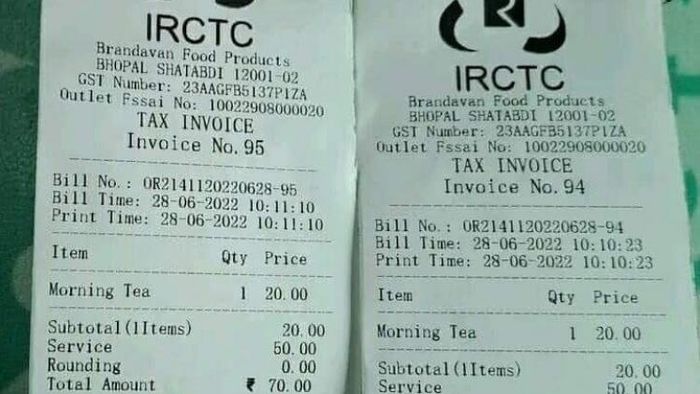 ট্রেনে এক কাপ চায়ের জন্য দিতে হল ৭০ টাকা