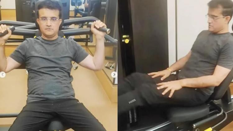 শরীরচর্চা করছেন সৌরভ।