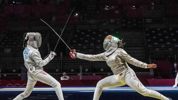 টোকিও অলিম্পিক্সে ভবানী দেবী (ডানদিকে/ফাইল ছবি)