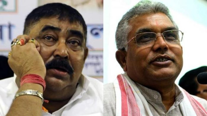 অনুব্রত মণ্ডল এবং দিলীপ ঘোষ। ফাইল ছবি