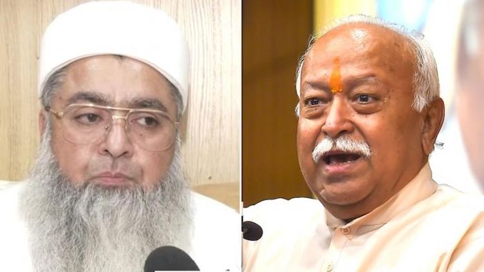 উমর আহমেদ ইলিয়াসি ও মোহন ভাগবত- ফাইল ছবি।