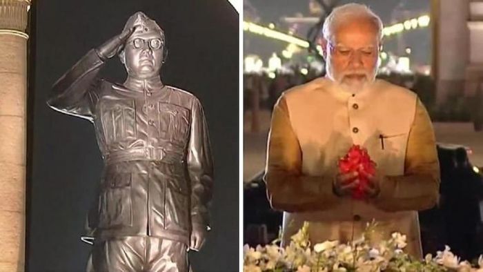 নেতাজির মূর্তি উন্মোচন করলেন প্রধানমন্ত্রী