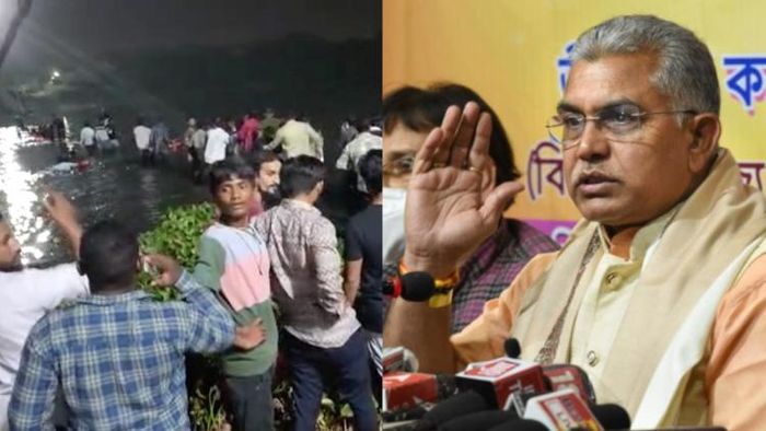 মোরবি নিয়ে তৃণমূলকে পাল্টা জবাব দিলীপের