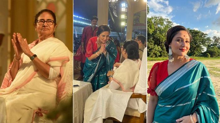 রেড রোড কার্নিভালে মমতা বন্দ্যোপাধ্যায় ও স্বস্তিকা মুখোপাধ্যায় (ছবি: ফেসবুক)