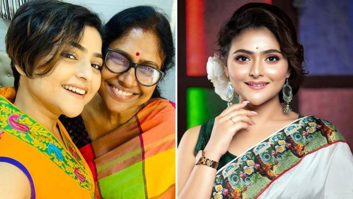অভিনেত্রী ঐন্দ্রিলা শর্মা ও তাঁর মা শিখা শর্মা (ছবি: ফেসবুক)
