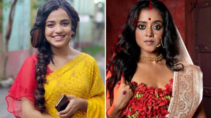 অভিনেত্রী অন্বেষা হাজরা ও শ্রুতি দাস (ছবি: ফেসবুক)