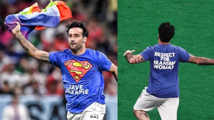 রেনবো পতাকা নিয়ে মাঠে সমর্থক