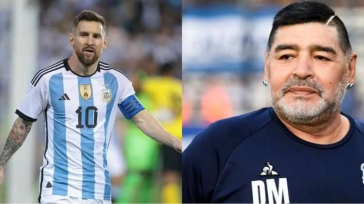 লিওনেল মেসি ও দিয়েগো মারাদোনা