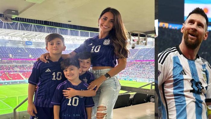 দুই ছেলের সঙ্গে মেসির স্ত্রী