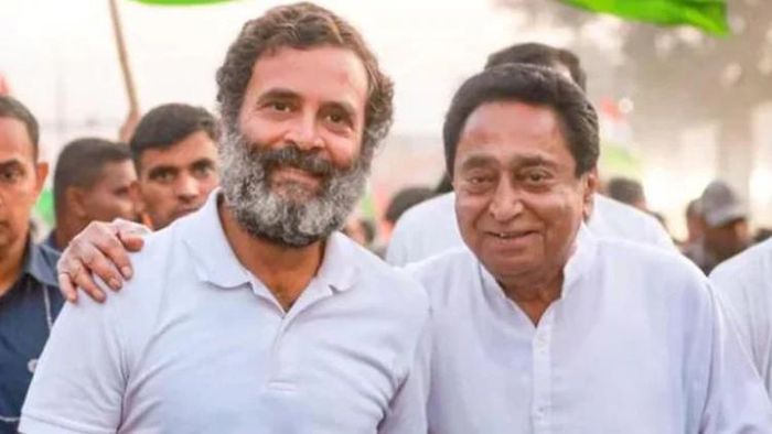 রাহুল গান্ধী ও কমলনাথ।