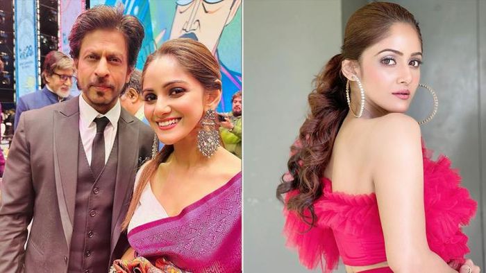 KIFF-এর উদ্বোধনী অনুষ্ঠানে শাহরুখ খানের সঙ্গে তৃণা সাহা (ছবি: ফেসবুক)